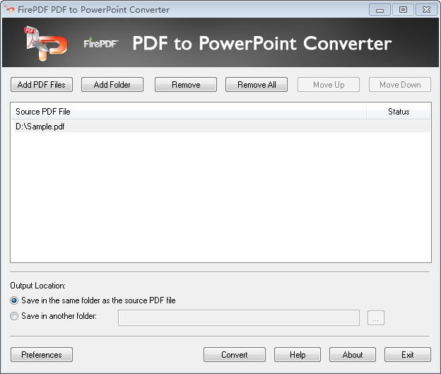 FirePDF PDF to PowerPoint Converter screenshot