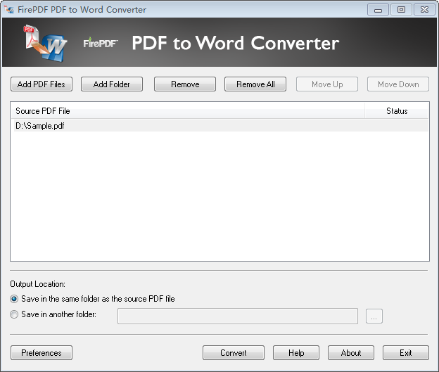 FirePDF PDF to Word Converter screenshot